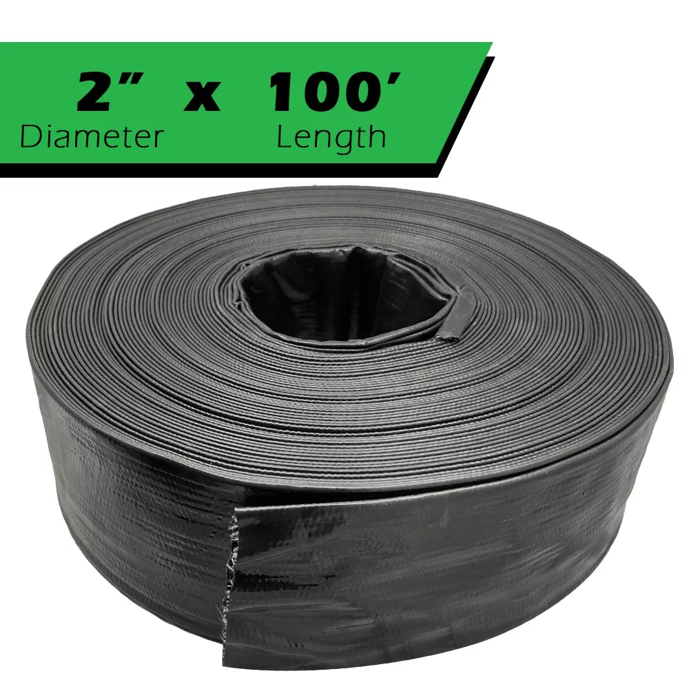 Primal Accessories Backwash Hose 2 inch x 100 feet Commercial Grade Black 3 Bar / 43.5 psi