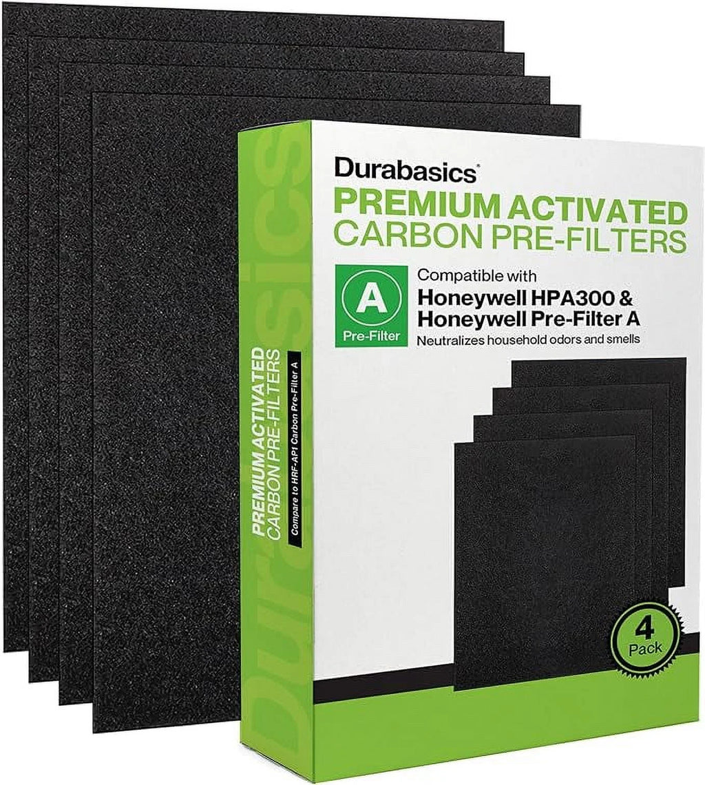 Durabasics Pre-Filters for Honeywell HPA300 Replacement Filters; Honeywell Prefilter A; Honeywell Filter A; Prefilter for Honeywell Air Purifier; Honeywell Pre Filter Replacement; HRF-AP1-4 Pack