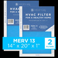Medify Air 14x20x1 Pleated Filter 95% Particles HEPA Air Cleaning (MERV 13; 2-Pack)