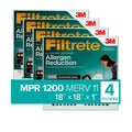 Filtrete by 3M 18x18x1; MERV 11; Allergen Reduction HVAC Furnace Air Filter; 1200 MPR; 4 Filters