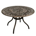 48 in. Ornate Traditional Outdoor Mesh Lattice Aluminium Round Dining Table; Bronze