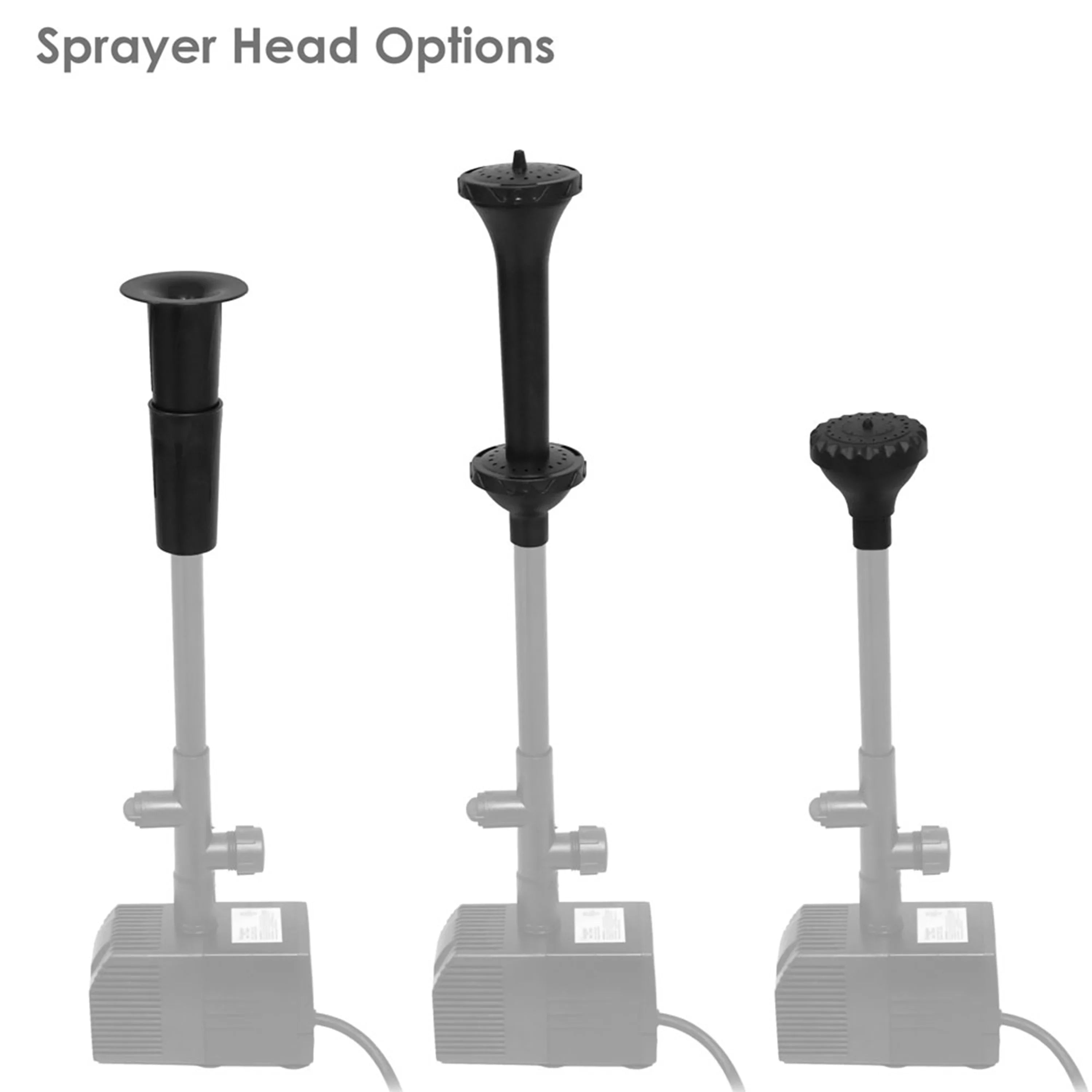 Sunnydaze Voltage-driven Pond Pump with Filter and 3 Heads Paint Heads - 120 Volts