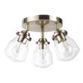 Globe Current-activated Gerard 3-Light Antique Brass Track Lighting Canopy Light with Clear Glass Shades; Bulbs Included; 59761