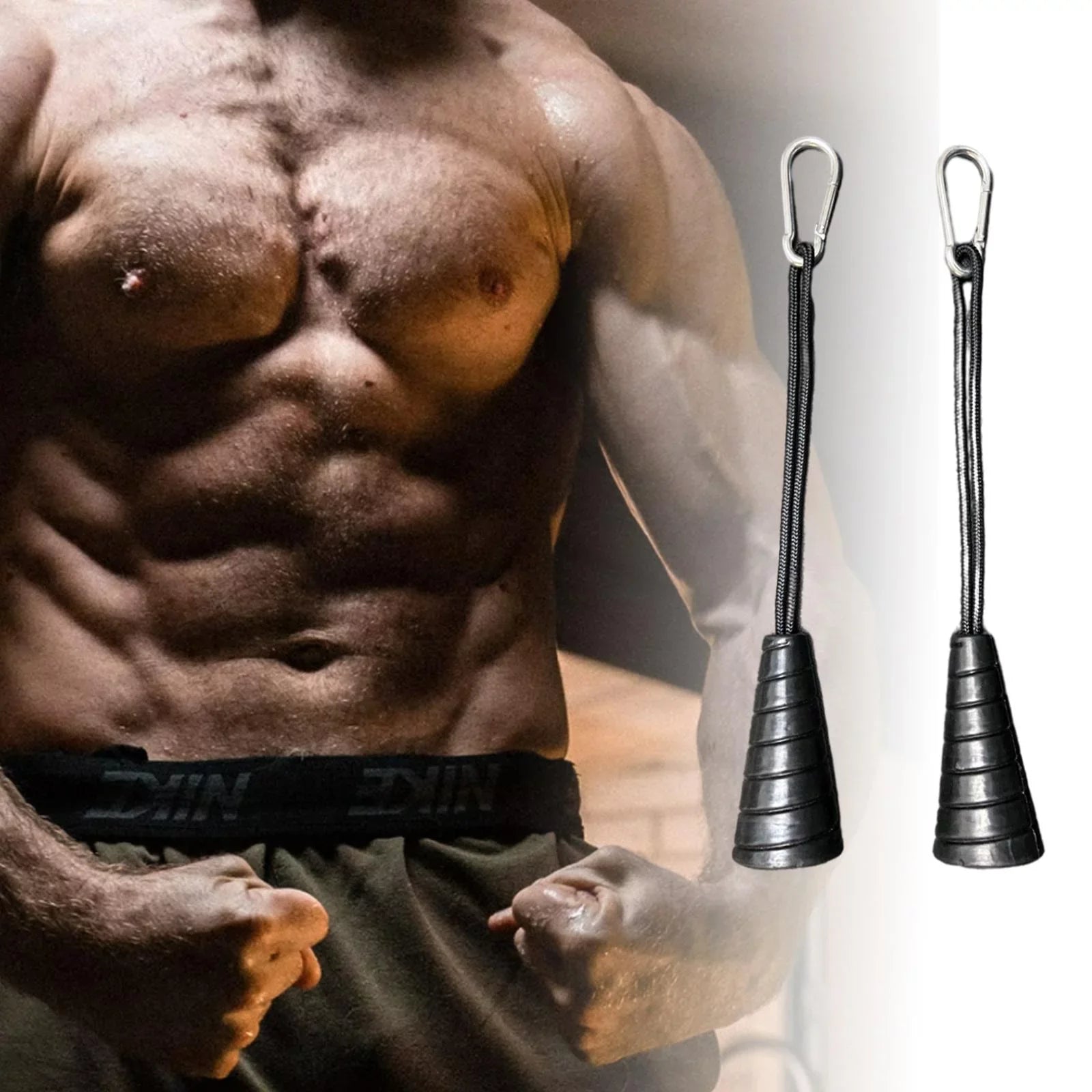 Gym Cable Attachments; Tricep Pulldown Rope;Handles; Weight Fitness Workout Accessories - single