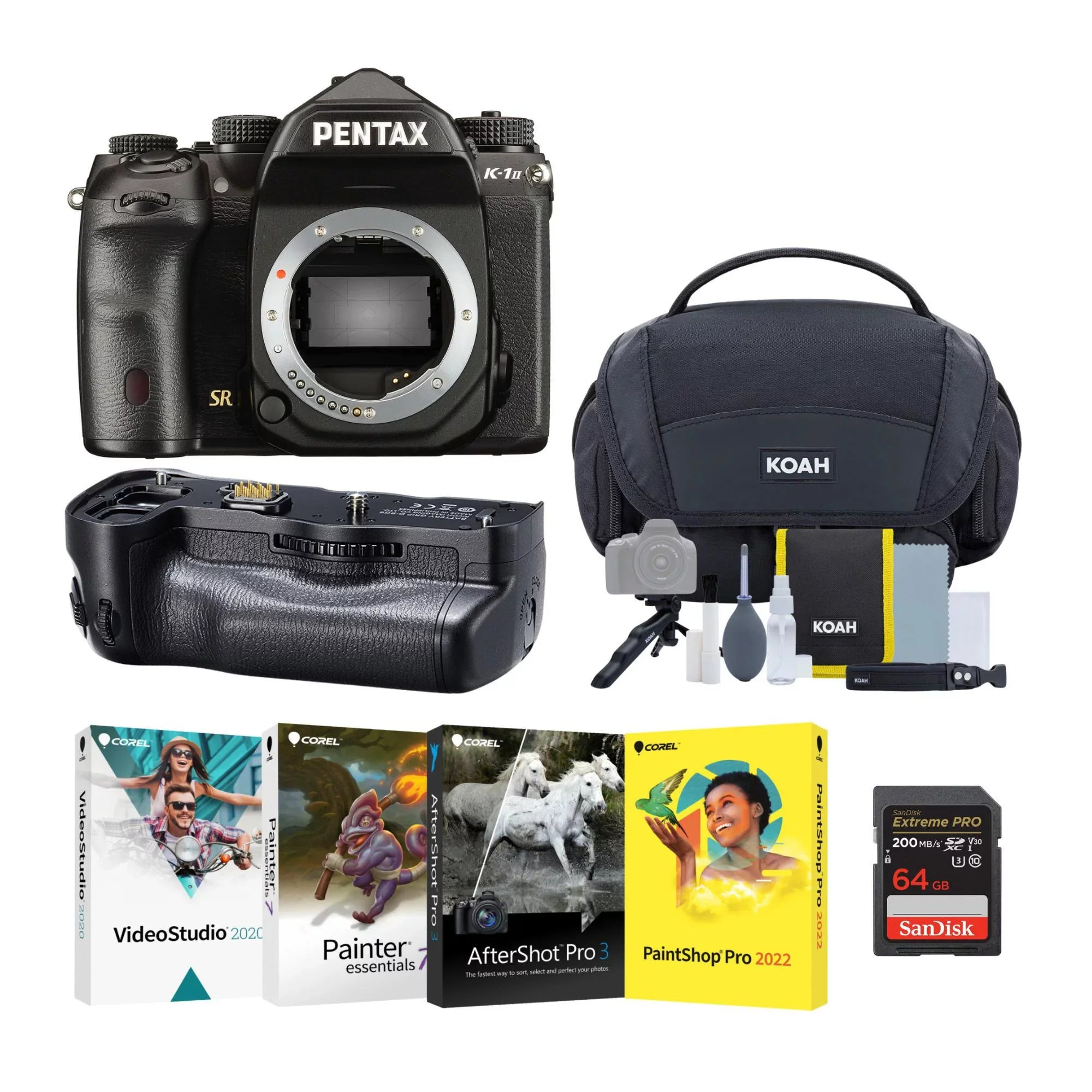 Pentax K-1 Mark II DSLR Camera with D-BG6 Battery Grip; Memory SD Card Bundle