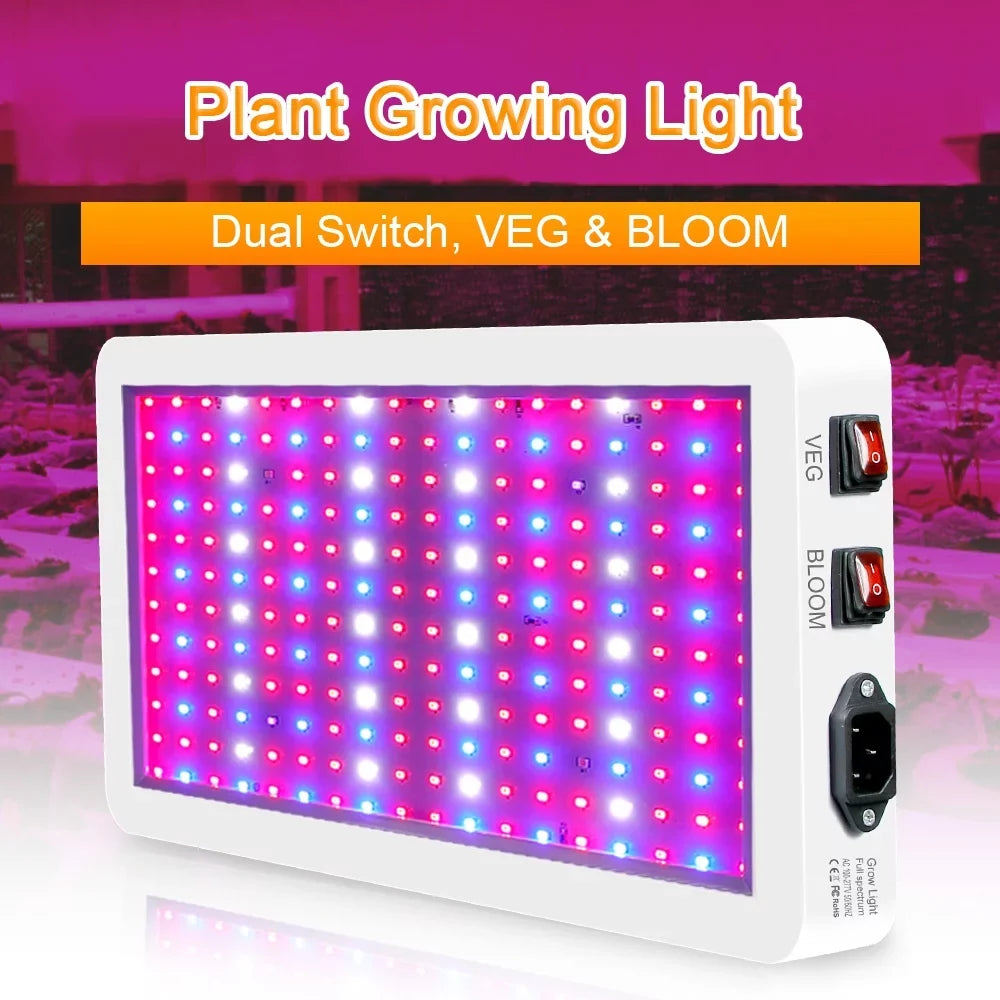 Htovila 2000W LED Grow Light for Indoor Plants 312 LEDs Full Spectrum Veg and Bloom Dual Switch IP65 Fluidproof Hanging Plant Growing Lamps for Seedlings Flowers Greenhouse