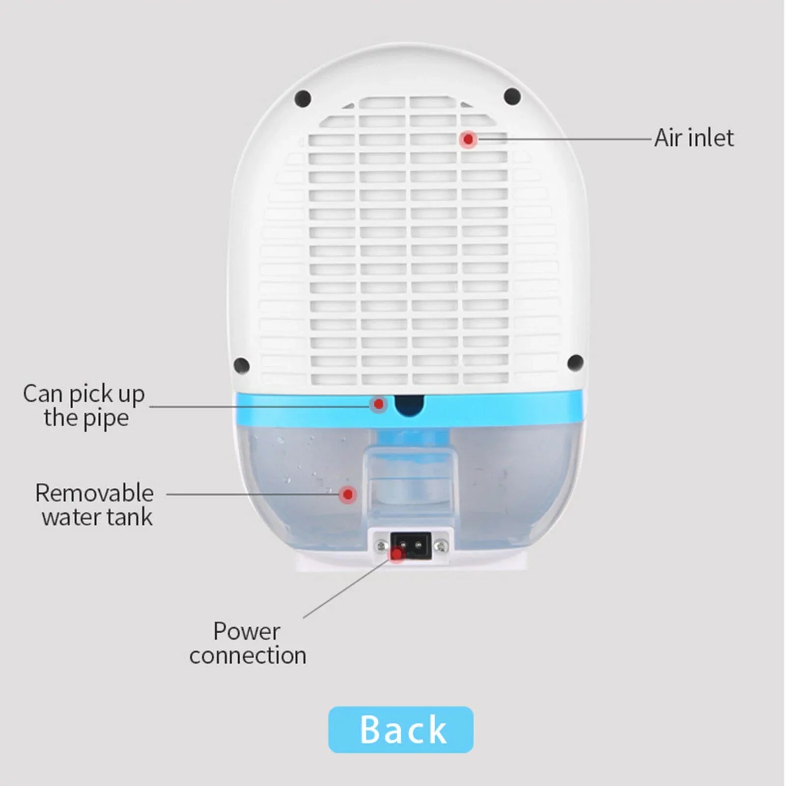 500ml Mini Dehumidifier Digital Home Bedroom Air Dryer Device Remote 22W