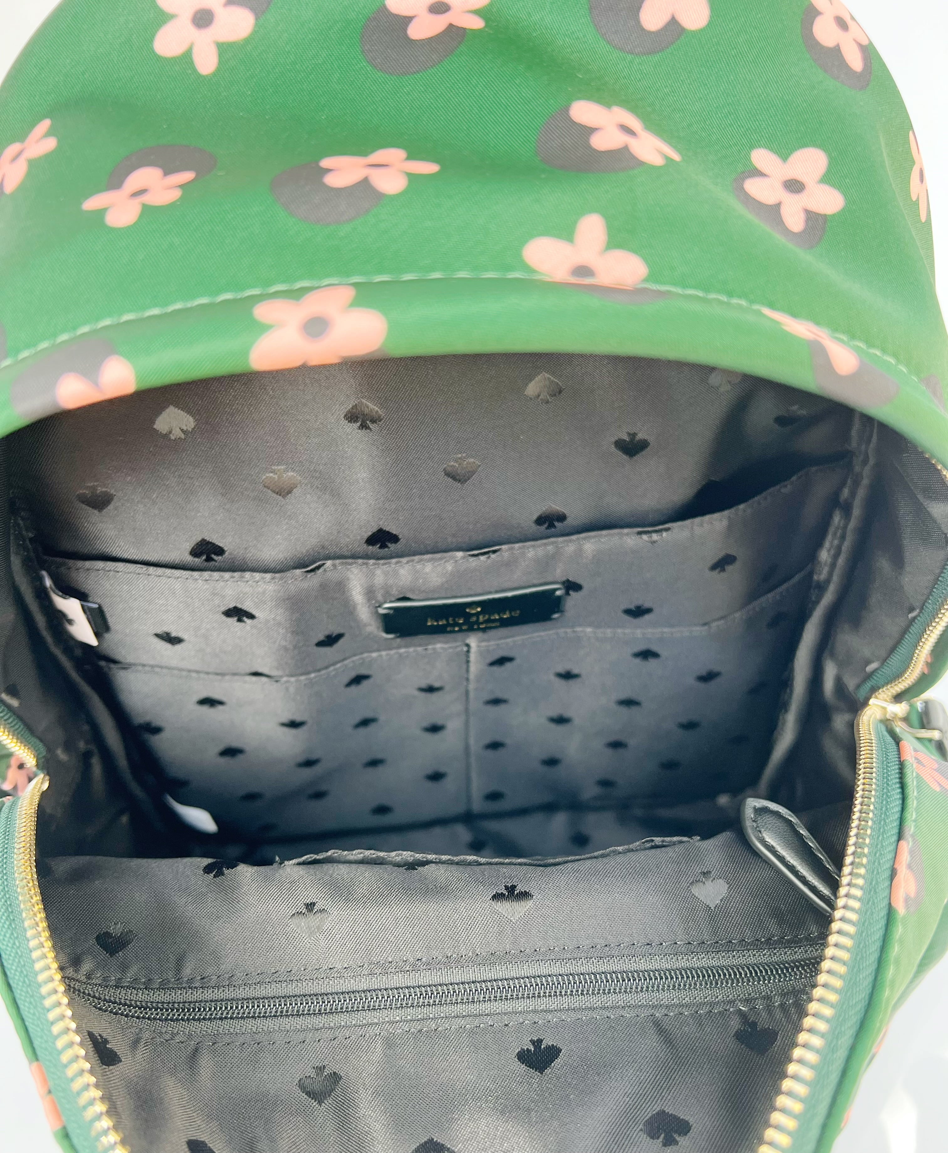 Kate Spade Chelsea Little Better Nylon Backpack Bico Green Multi Daisy Flowers
