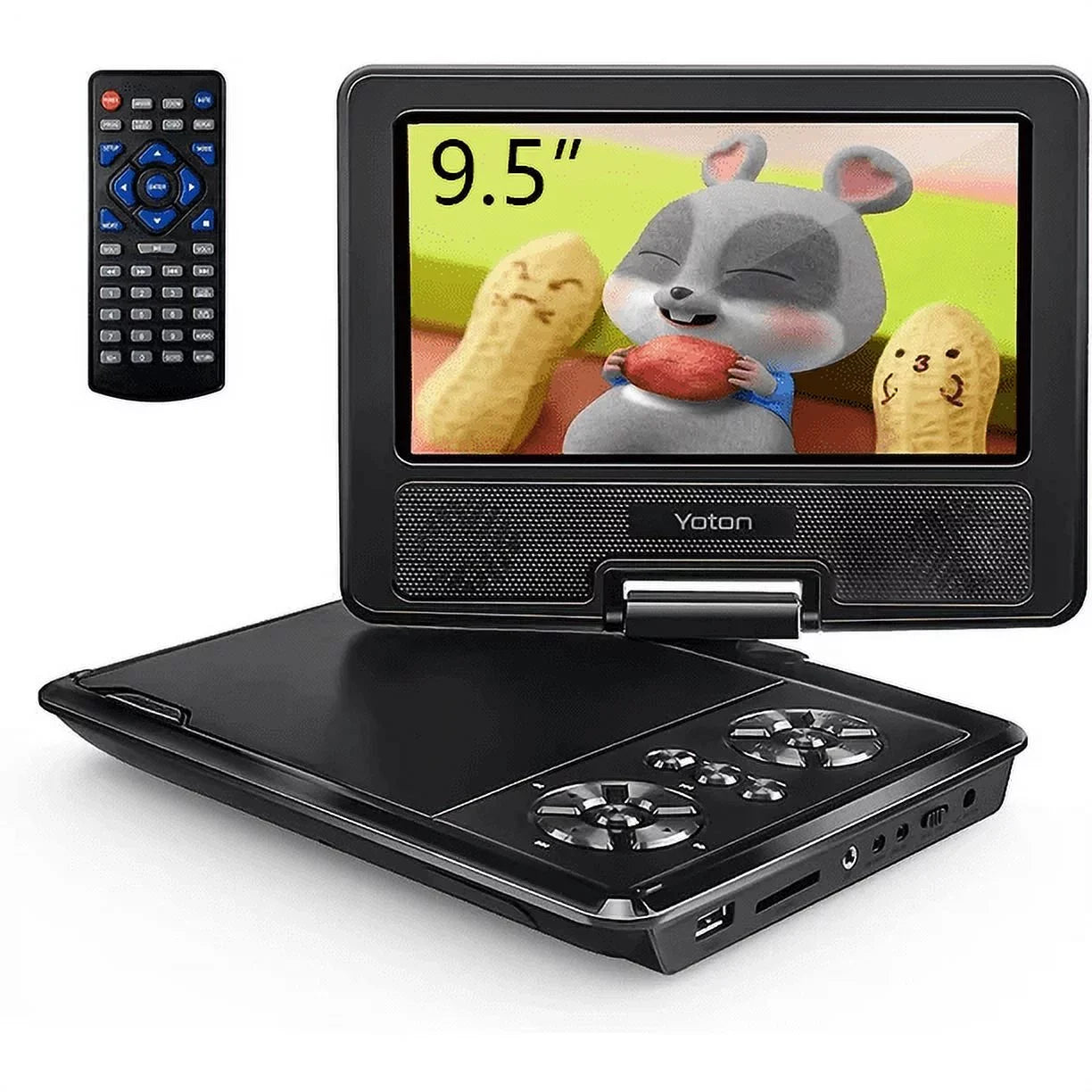 Yoton 9.5" Portable DVD Player with 7.5" HD Swivel Screen; 4-6 Hours Built-in Battery for Kids and Car;