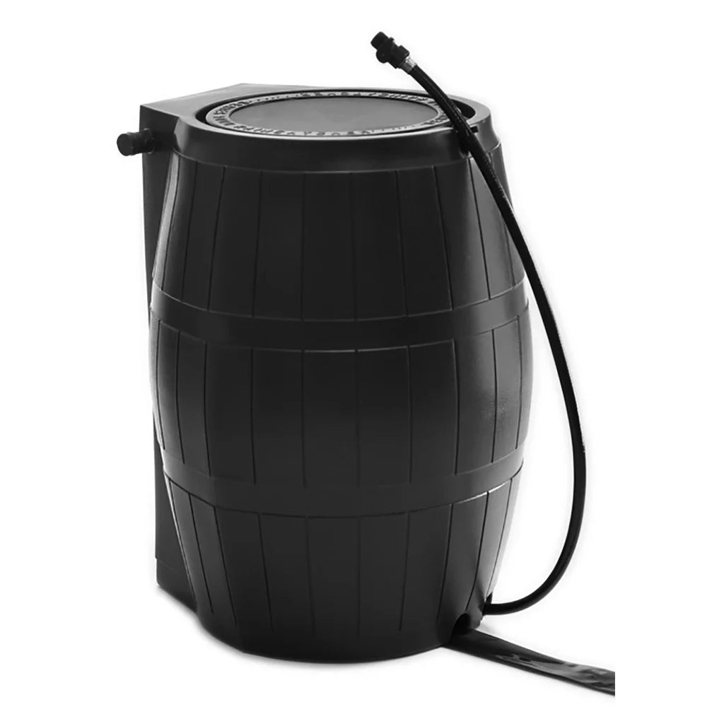 FCMP Outdoor 50-Gallon BPA Free Home Rain Barrel; Black (2 Pack)