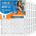 14x25x1 Air Filter MERV 11 Comparable to MPR 1000; MPR 1200 & FPR 7 Electrostatic Pleated Air Conditioner Filter 6 Pack HVAC Premium USA Made 14x25x1 Furnace Filters by AIRX FILTERS WICKED CLEAN AIR.