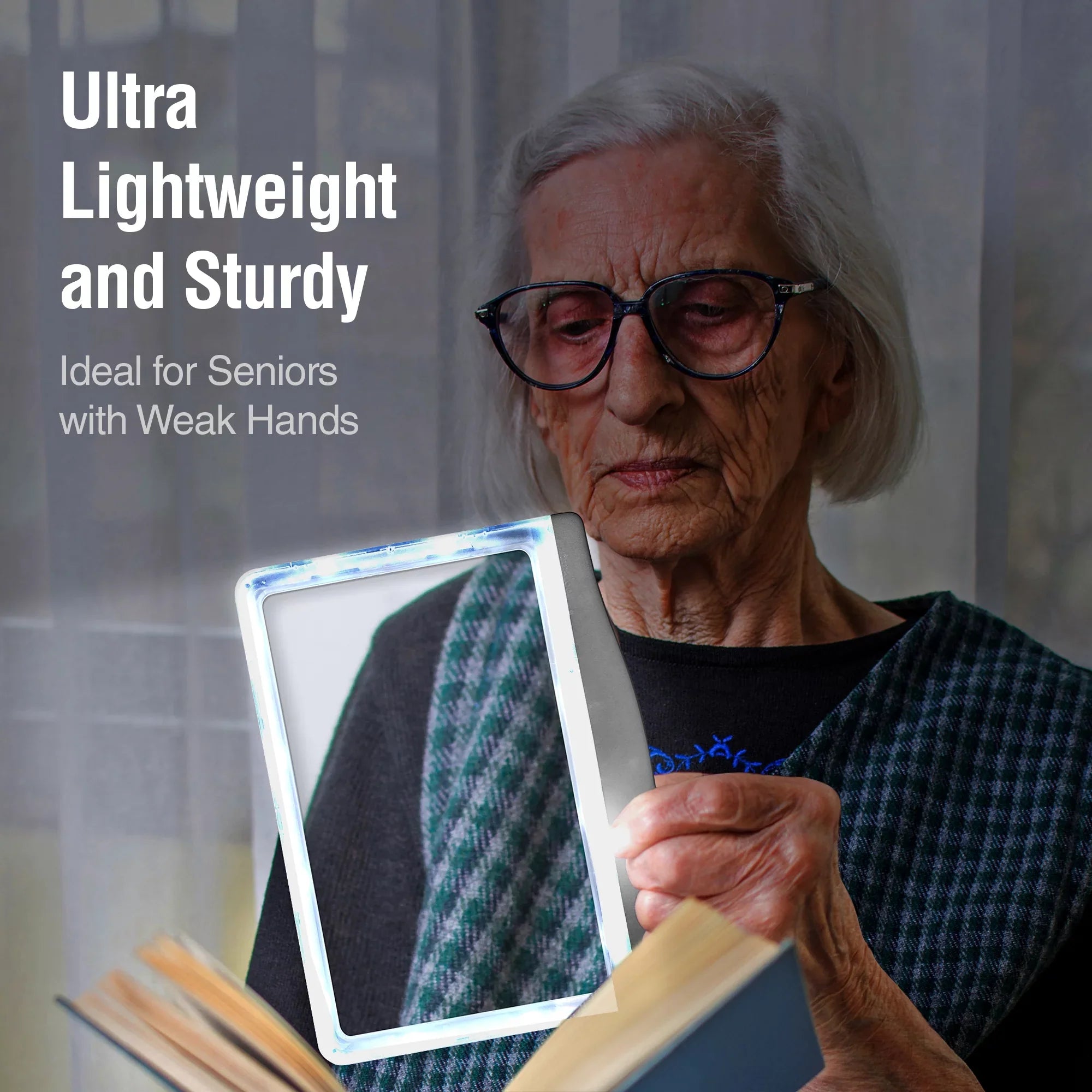 MagniPros 5X Large LED Page Magnifier for Reading & Anti-Glare Lens to Reduce Eye Strain-Perfect for Small Print; Aging Eyes; Low Vision & Seniors