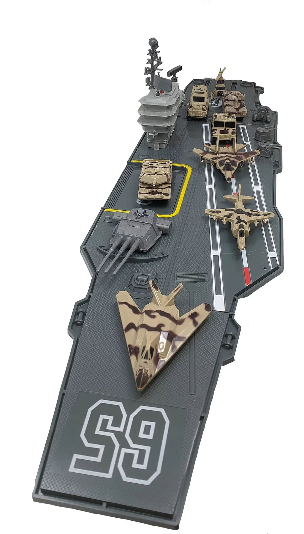 31 foot Toy Aircraft Carrier with Sound Effects Military Vehicles and 6 Drones