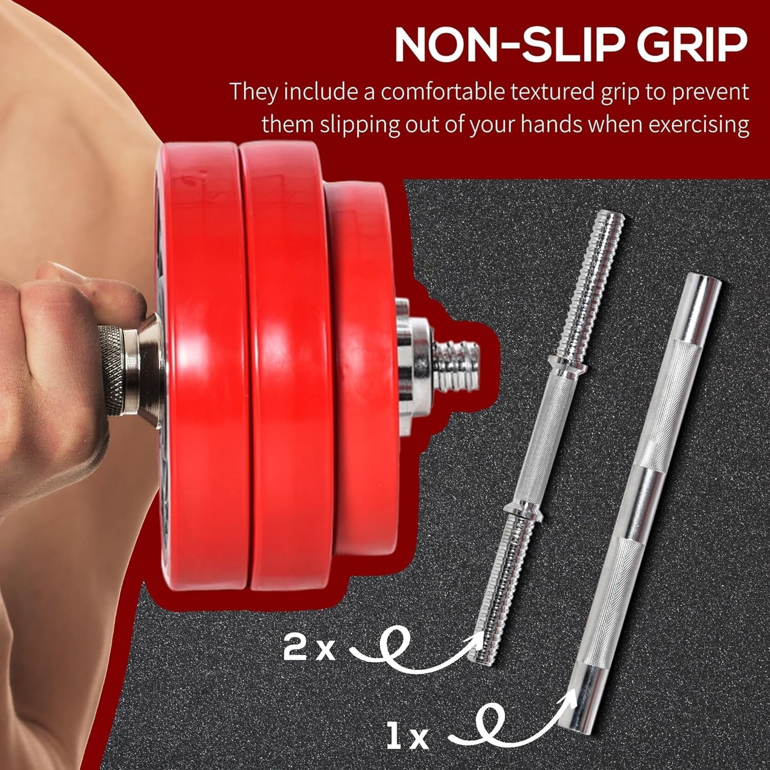 Soozier Adjustable Dumbbell Set; Convertible to Barbell Weight Set for Home Gym Women and Men Weight Lifting Training