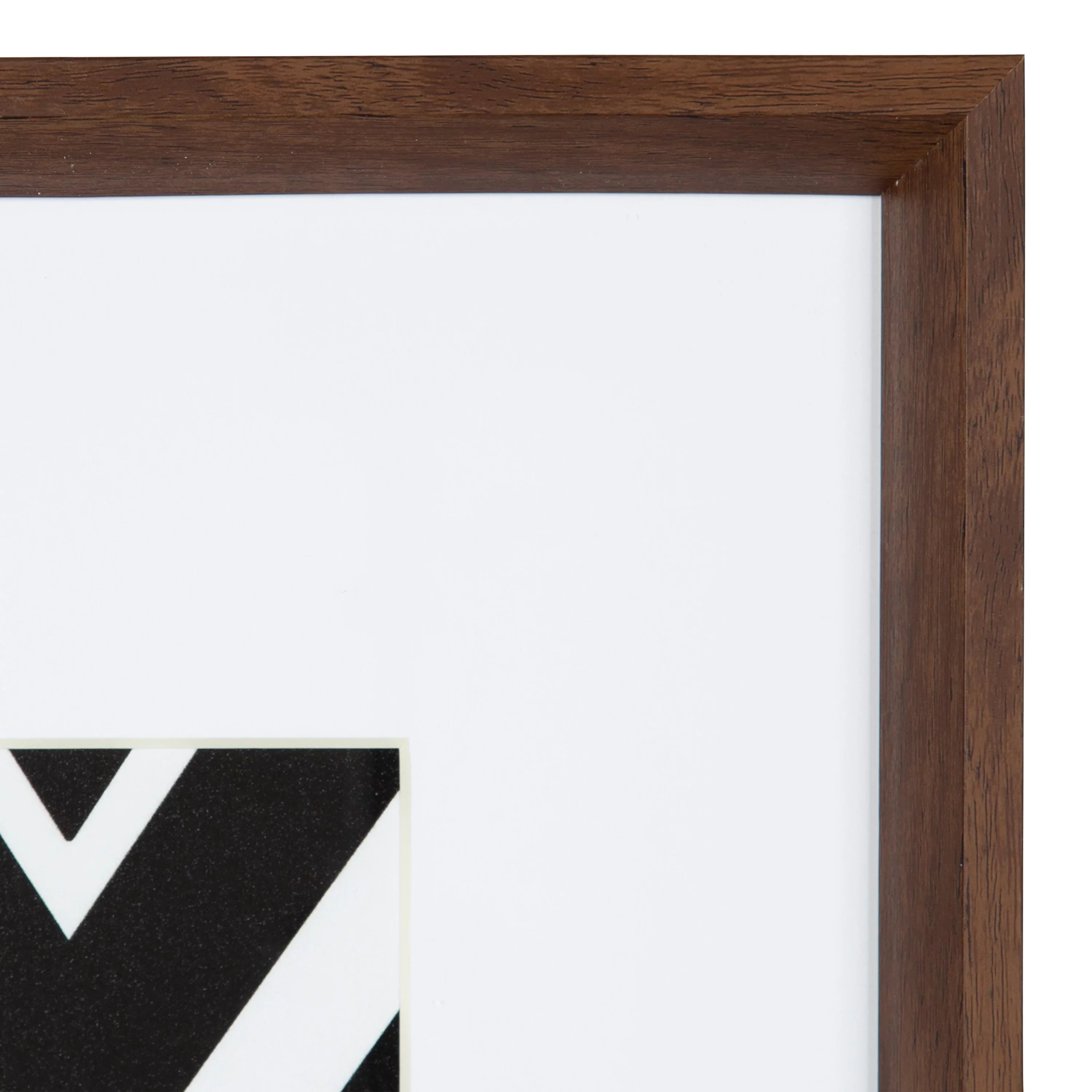 Kate and Laurel Calder Modern Framed Abstract Art Prints; Set of 6; Walnut Brown; Mid-Century Wall Decor for Display