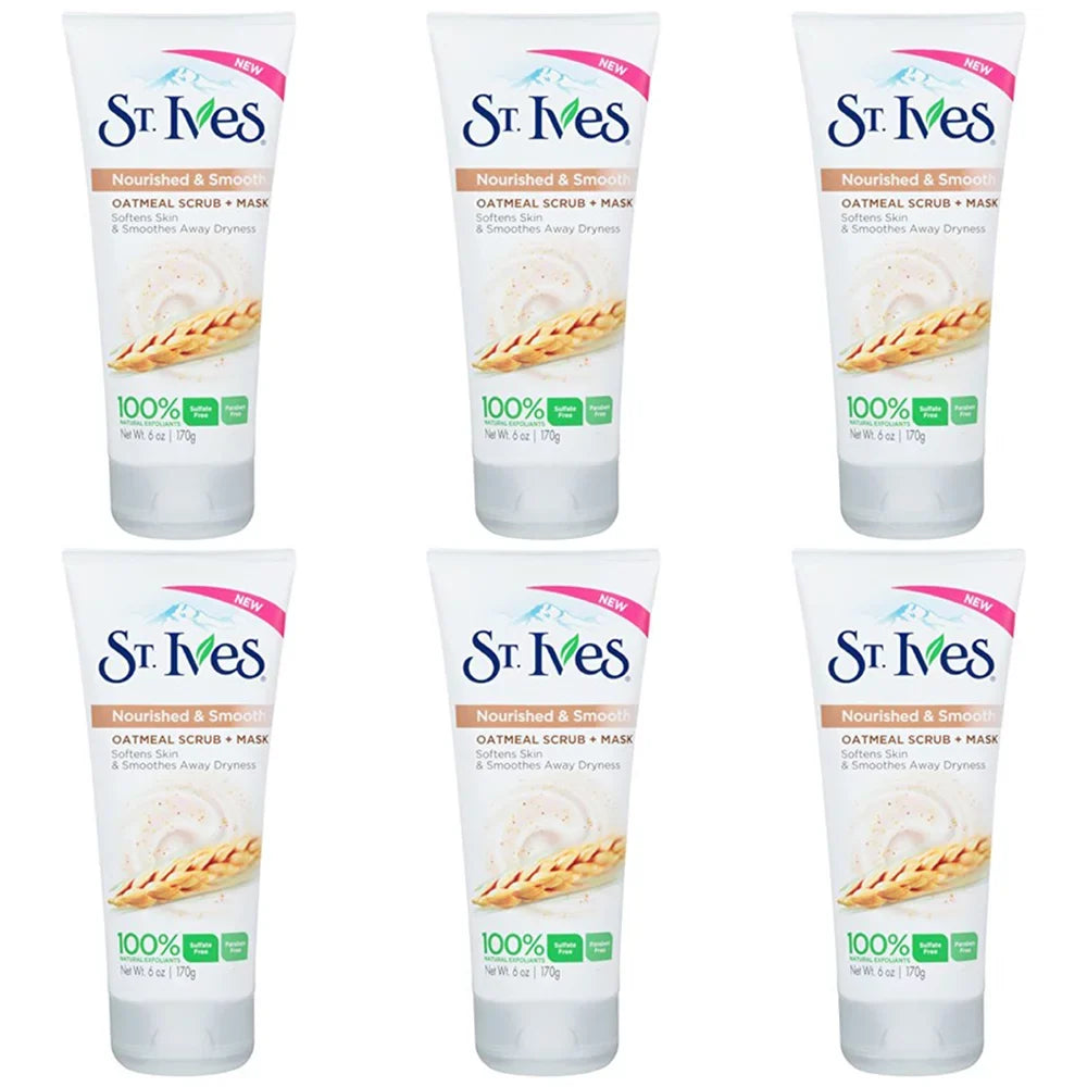 Pack of (6) St. Ives Nourished and Smooth Scrub and Mask; Oatmeal 6 oz