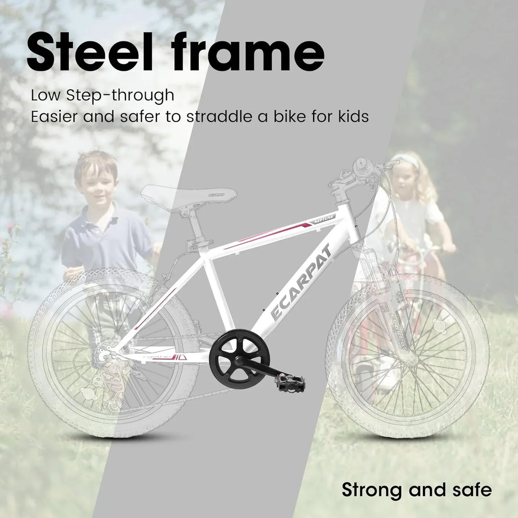 Ecarpat Kids’ Bike 20 foot Wheel; 20 foot Mountain Bike 7-Speed; Boys Girls Child Kids’ Bicycles