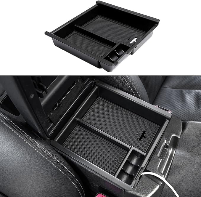 JDMCAR Center Console Tray Organizer Compatible with Toyota Tacoma Accessories 2016-2022 2023; Armrest Insert Container ABS Material Secondary Storage Box
