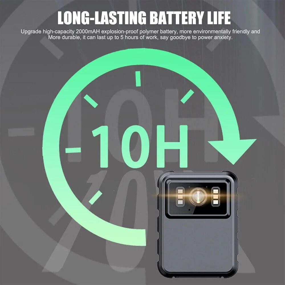 JLLOM Police Body Camera - Mini Camcorder with 1080P Audio Video DVR and IR Night Vision