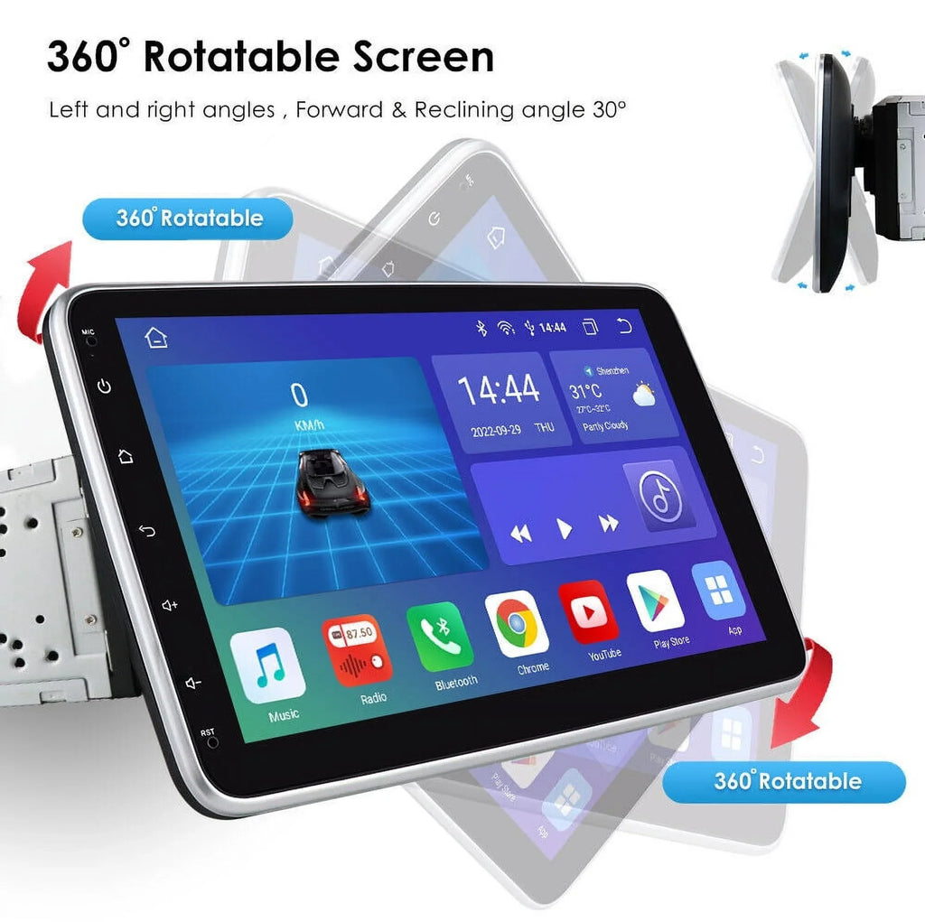 10.1" Rotatable Double 2DIN Android 12 Apple Carplay Car GPS Stereo Radio 4+32GB