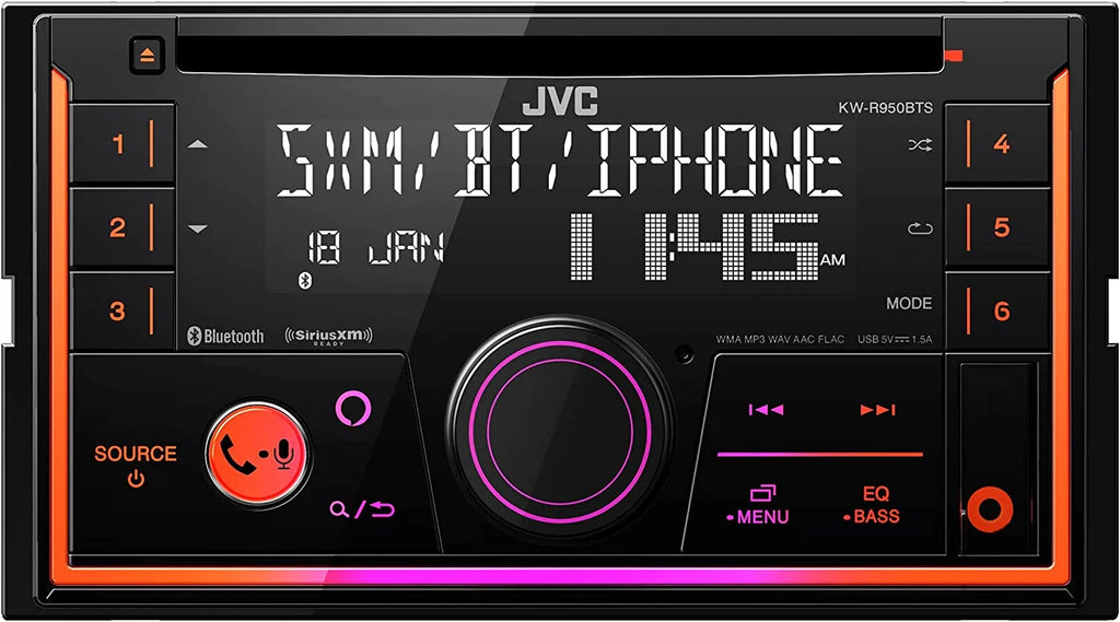 JVC KW-R950BTS Double DIN In-Dash CD Car Stereo Receiver with Bluetooth and Built-in Alexa (SiriusXM Ready)