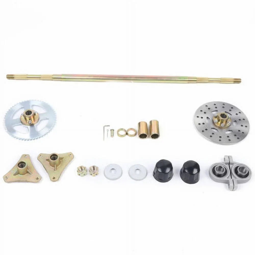 29"Go Kart Rear Live Axle Kit;Brake Assembly;Sprocket &Hub Fits Drift Trike Quad