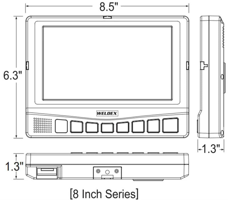 WDRV-8464M; 8" 4-Camera Input Color LCD Back Up Monitor