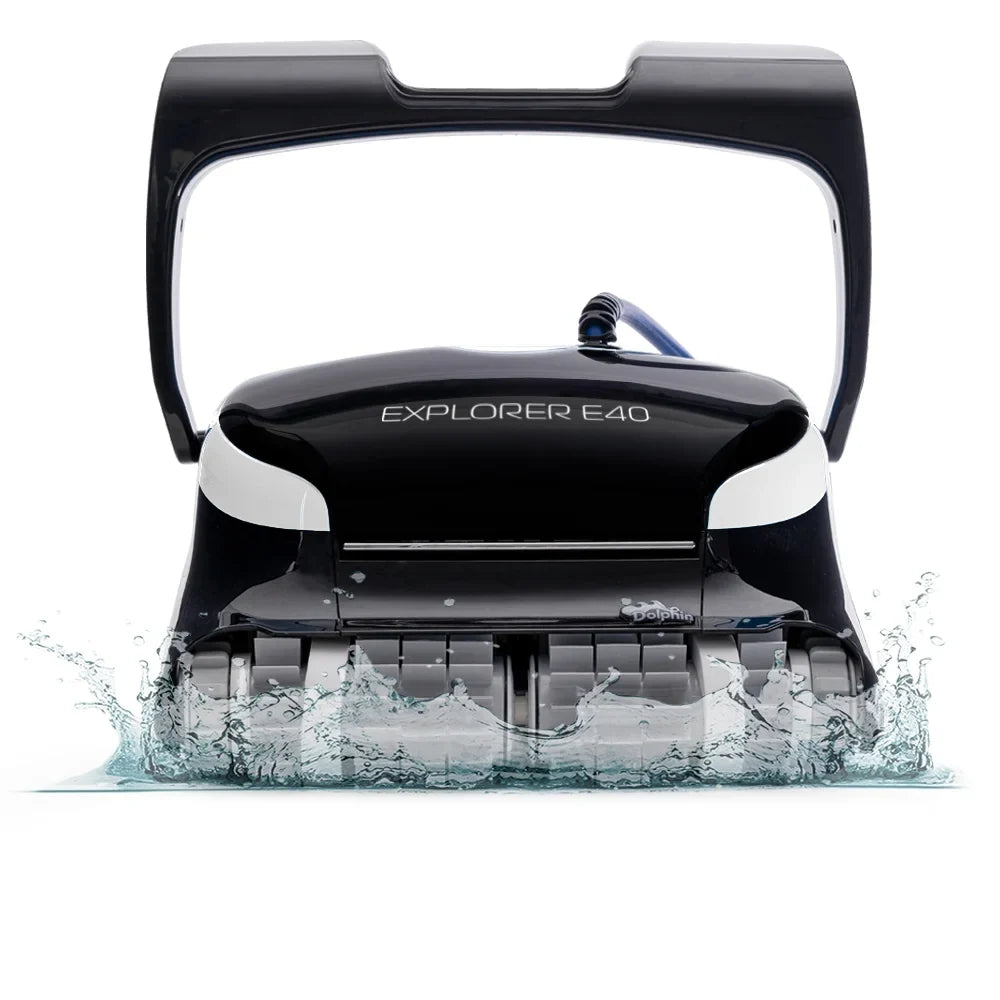 Dolphin Explorer E40 Wi-Fi Robotic Pool Vacuum Cleaner Pools up to 50 FT - Liquidline Scrubber Brush
