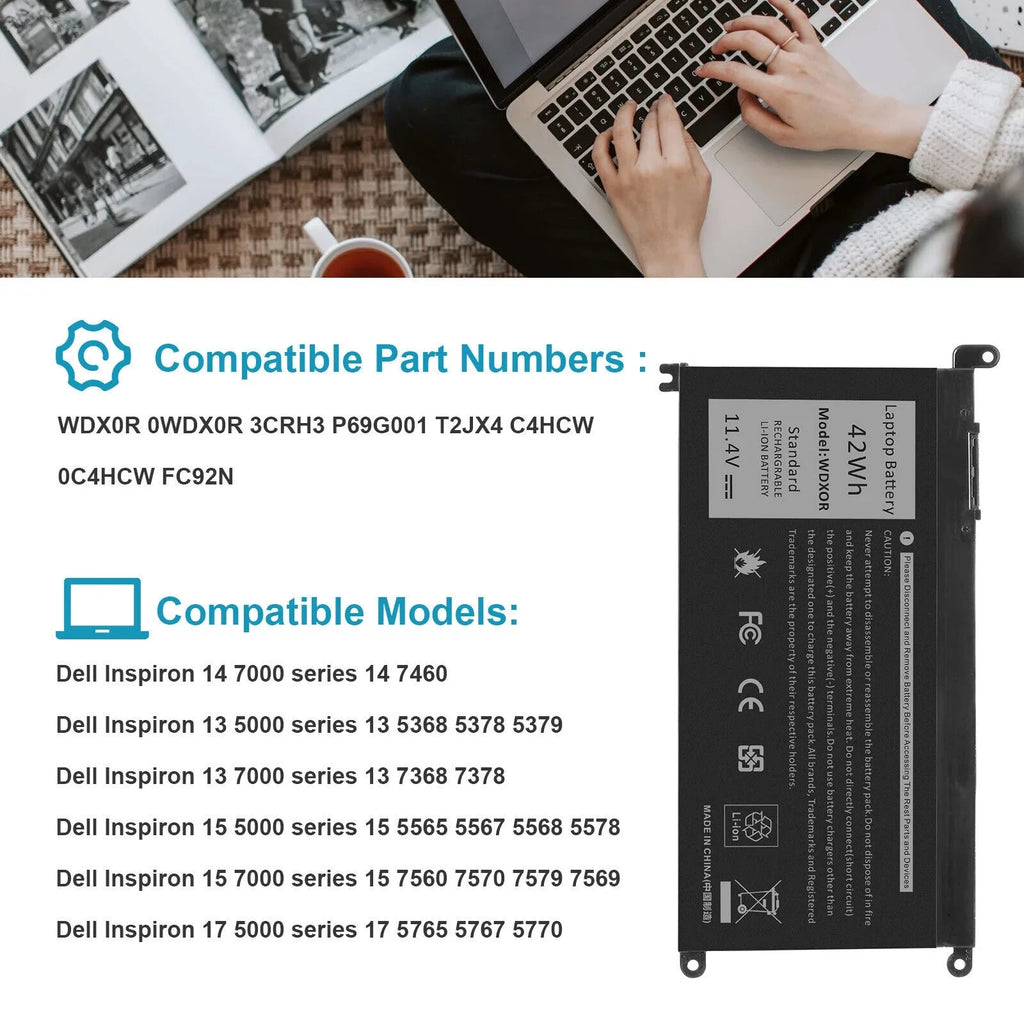 Battery For Dell WDXOR WDX0R 0WDX0R;FC92N 0FC92N