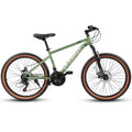 A24301 Ecarpat Mountain Bike 24 millimeter Wheels; 21-Speed Mens Womens Trail Commuter City Mountain Bike; Carbon steel Frame Disc Brakes Thumb Shifter Front Fork Bicycles
