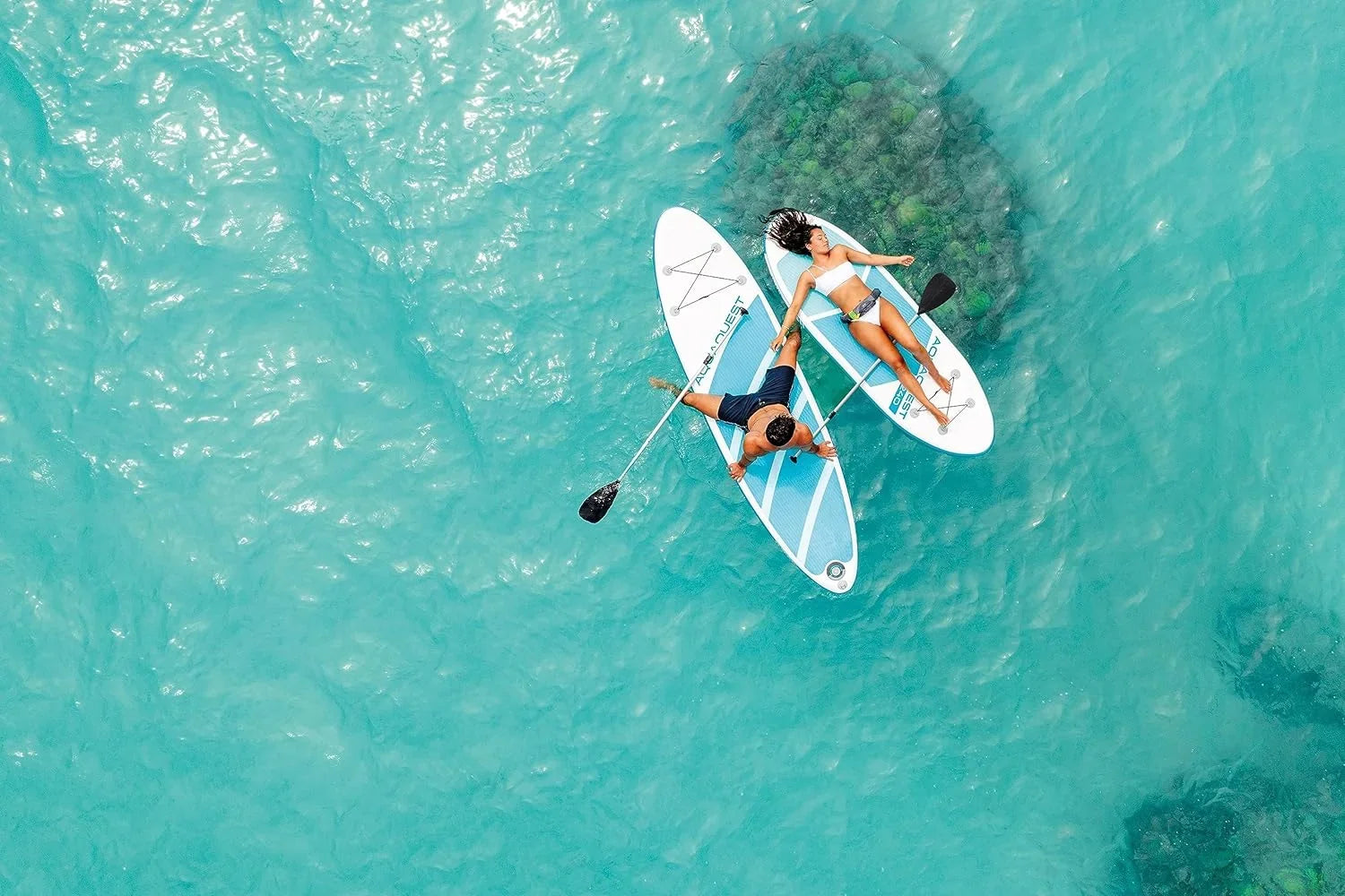 Open Box INTEX AquaQuest 320 Inflatable Paddle Board Series - TEAL