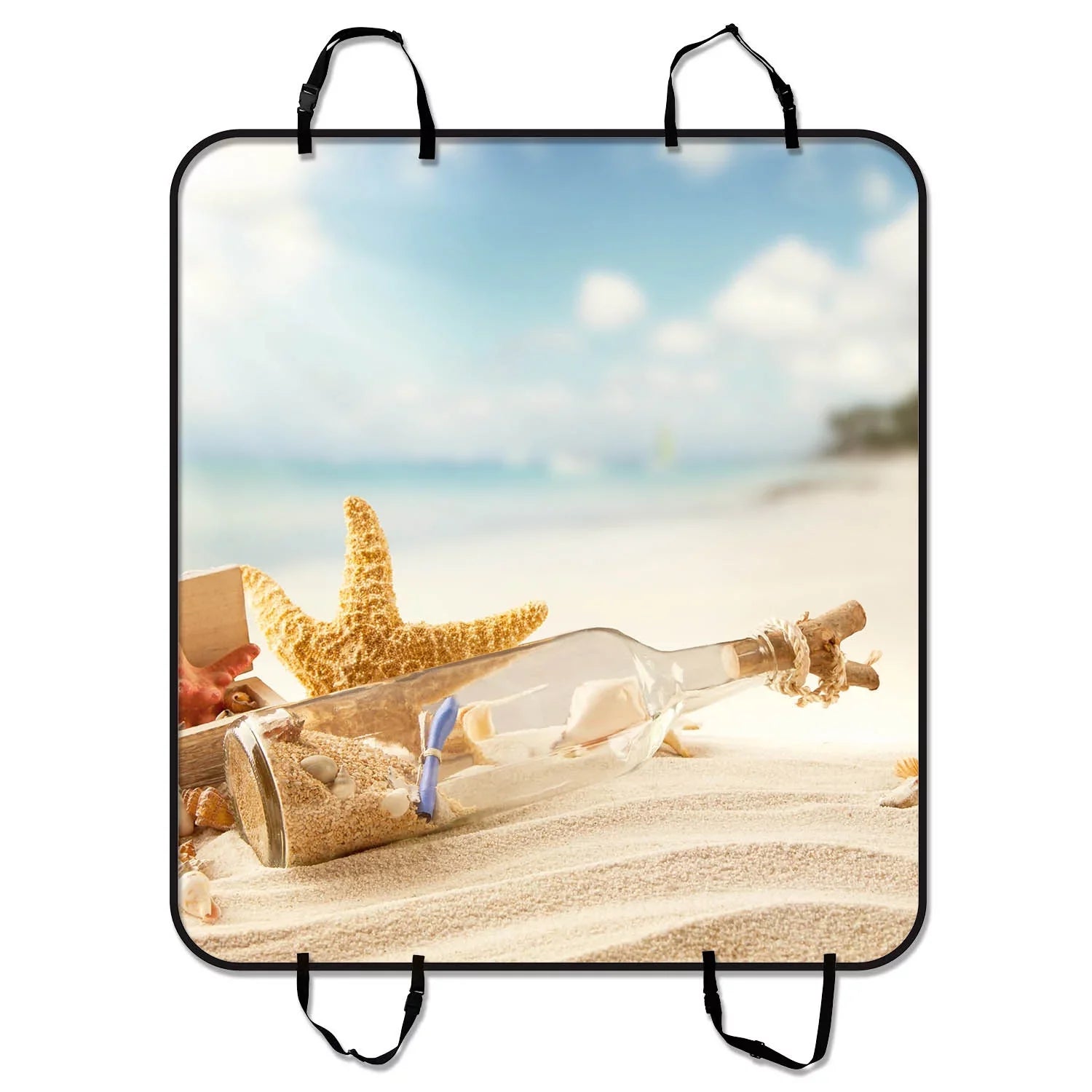 GCKG Starfish Pet Car Seat Cover;Sky Cloud Beach Starfish Shell Pet Car Seat Cover Dog Car Seat Mat Hammock Cargo Mat Trunk Mat For Cars Trucks and SUV 54x60 inches