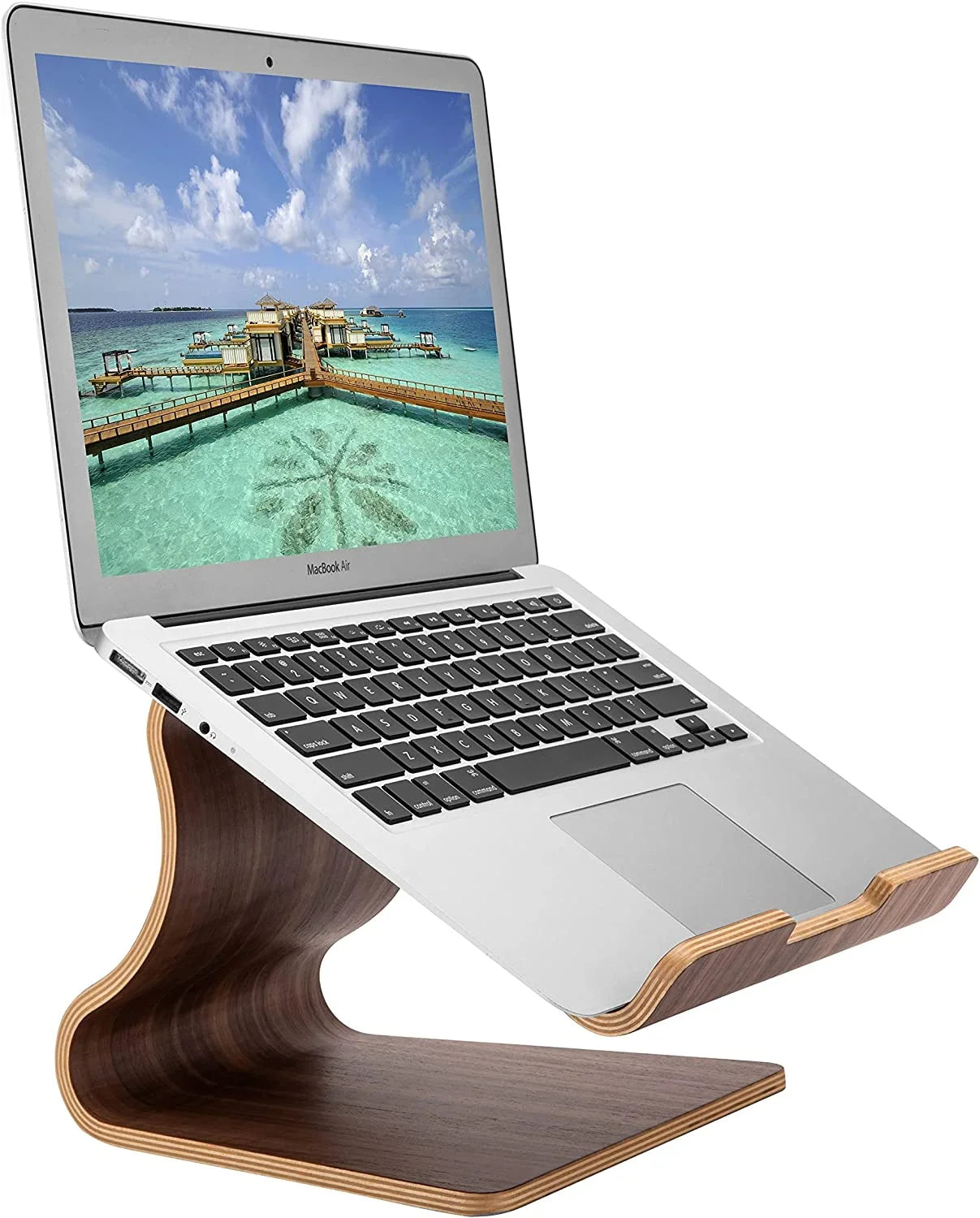 SAMDI Laptop Holder，Wood MacBook Stand，Sturdy and Stable，No Need to Install a Universal Notebook Cooling