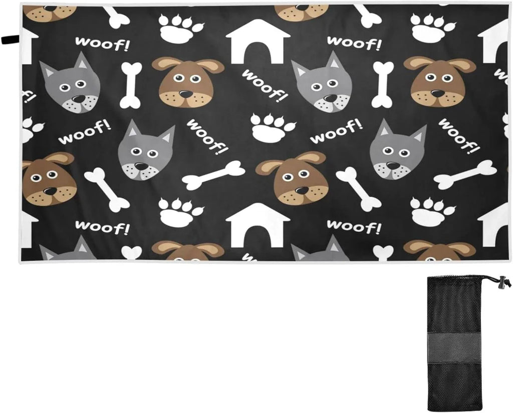 Bestwell Lovely Dogs Beach Towel Oversized Towel Blanket; Thin Lightweight Microfiber Sand Free Quick Dry Towel; 31”X71” Multipurpose Pool Bath Yoga Swim Shower Towel