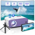 Auking 5G WIFI Bluetooth Mini Projector; 9800Lumens 1080P Full HD and 220" Display Supported movie Projector; Home Theater Projector Compatible with iOS/Android; (Tripod Included)