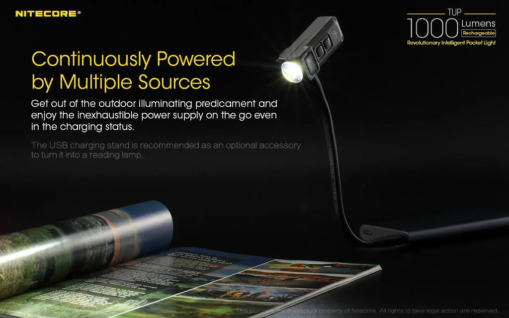 Value Bundle: Nitecore UT32 Dual Emitter Headlamp - (5700K;Cool White) - (3000K;Warm White) with 1x NL1834R USB Rechargeable Battery and TUP Rechargeable Intelligent Pocket Light (Black or Gray)