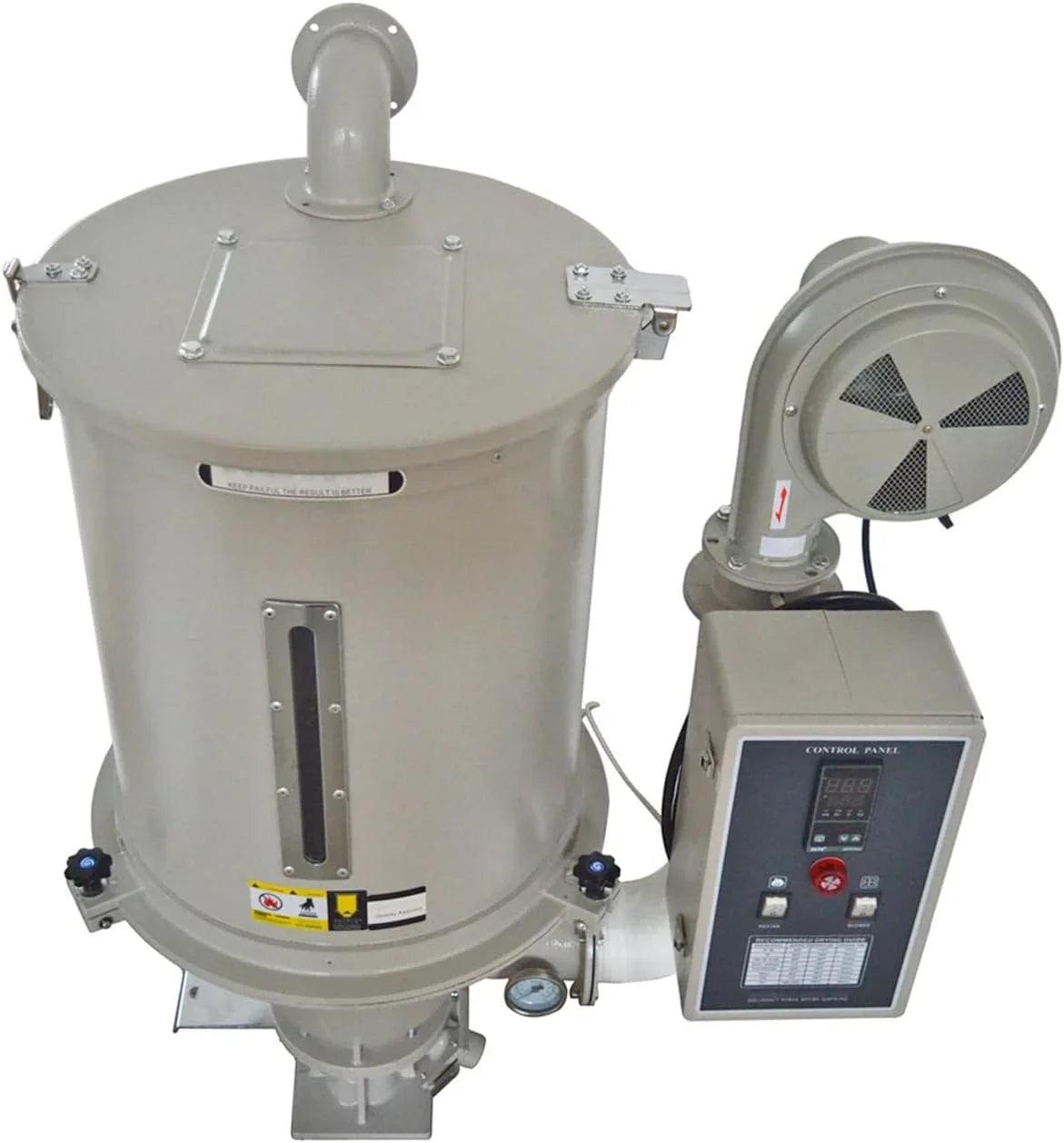 EQCOTWEA Plastic Dryer Plastic Dehumidifier Hopper Type 55lbs Capacity for PP PE ABS 220V 25KG