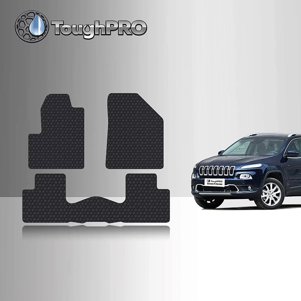 TOUGHPRO Floor Mat Accessories Set (Front Row + 2nd Row) Compatible with Jeep Cherokee - All Weather - Heavy Duty - (Made in USA) - 2021