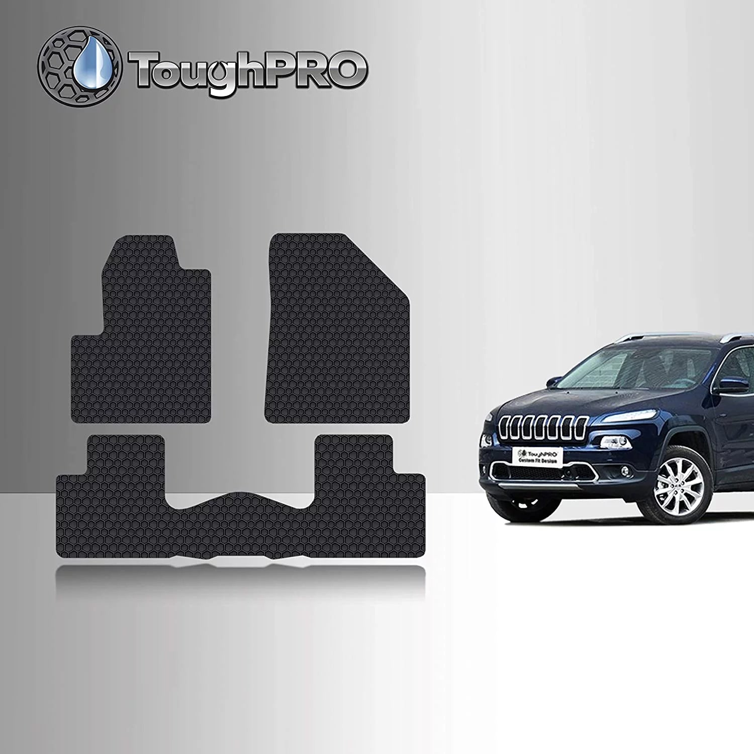 TOUGHPRO Floor Mat Accessories Set (Front Row + 2nd Row) Compatible with Jeep Cherokee - All Weather - Heavy Duty - (Made in USA) - 2021