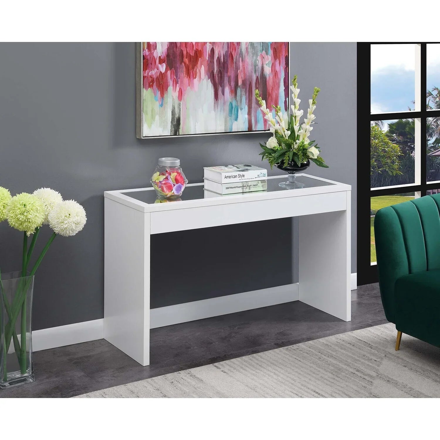 HomeStock Old World Opulence Mirrored Console Table