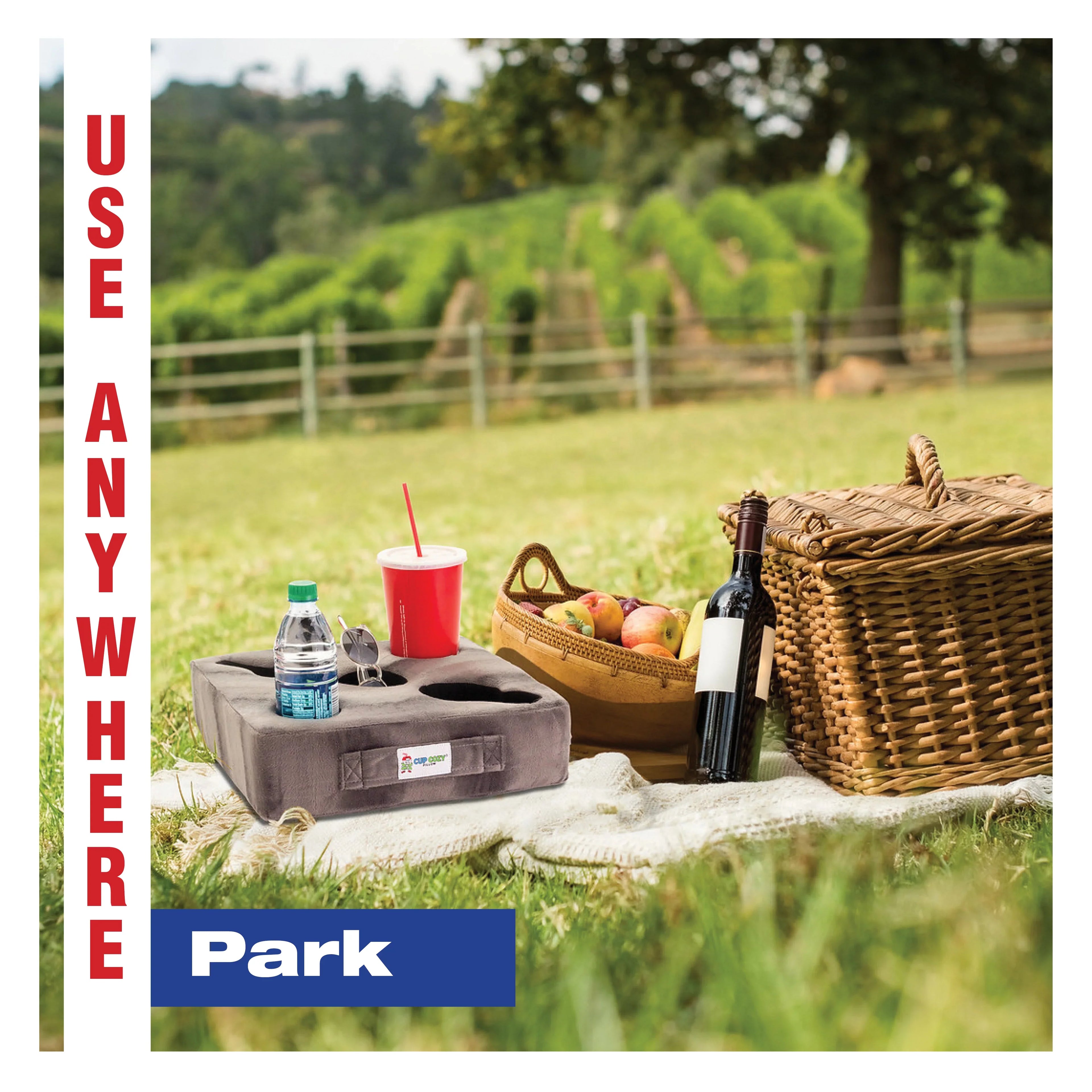 Cup Cozy Deluxe Pillow (Teal) As Seen on TV -The world's BEST cup holder! Keep your drinks close and prevent spills. Use it anywhere-Couch; floor; bed; man cave; car; RV; park; beach and more!
