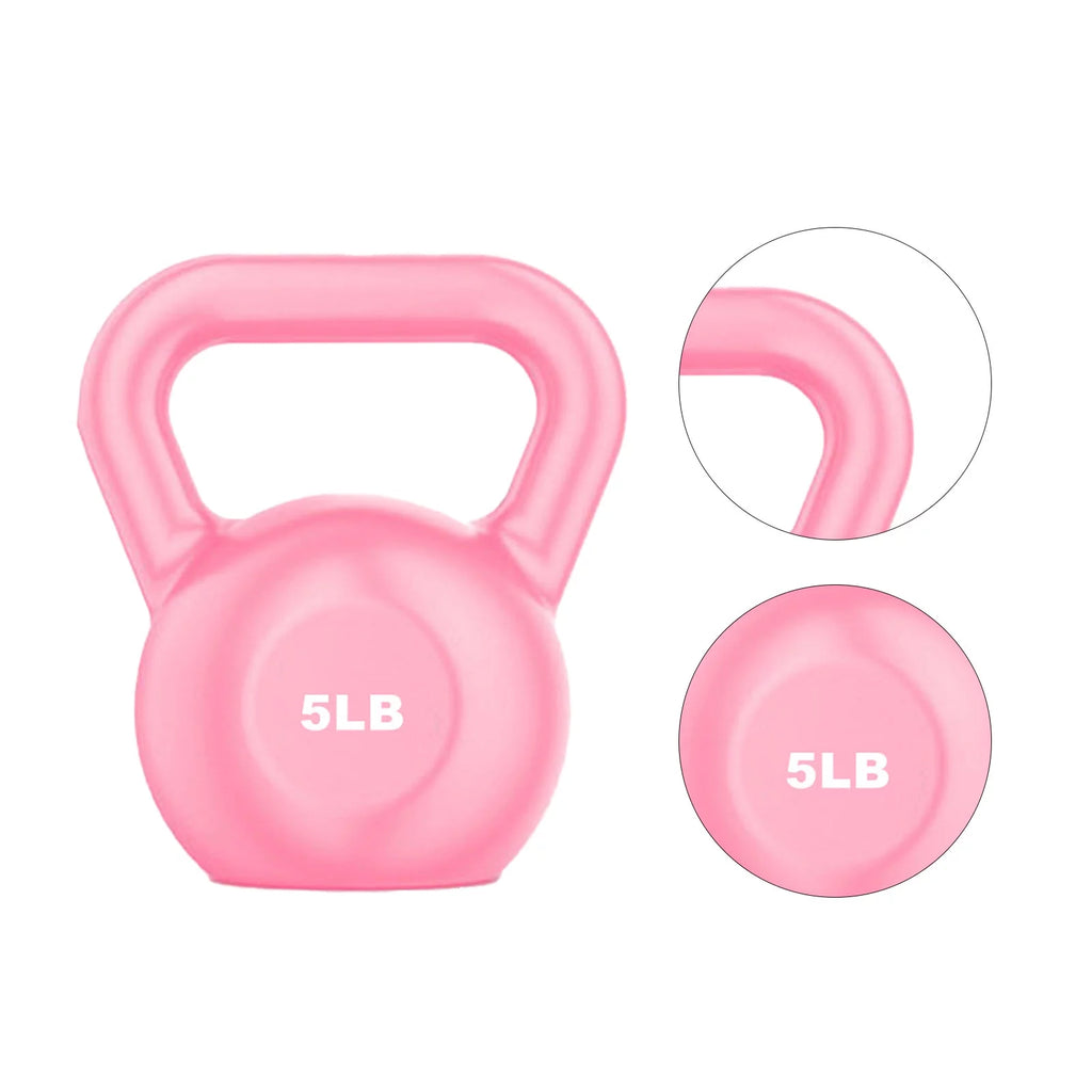 Buumin PE Kettlebell Weight for Men Women for Exercises Strength Training Functional Fitness Plyometrics Pink 5LB