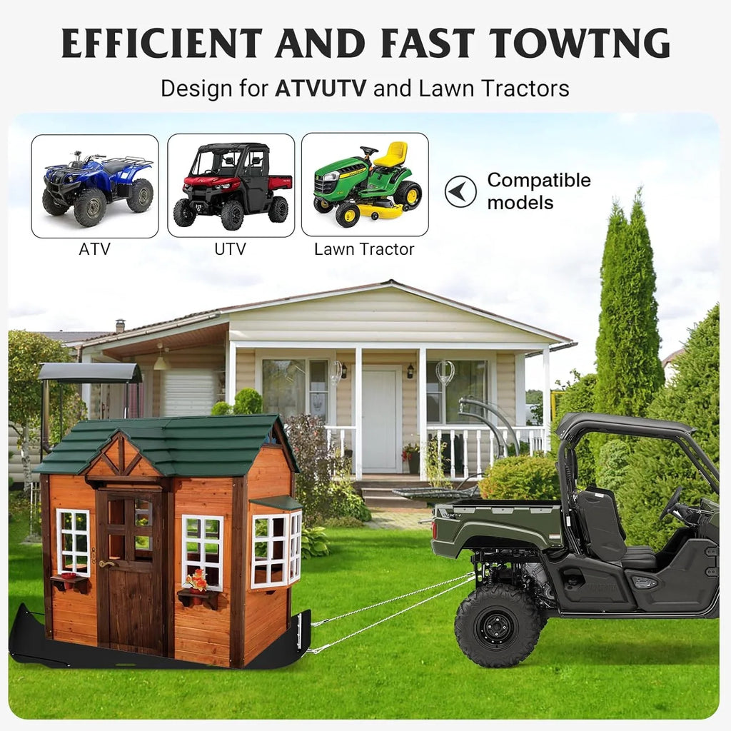 ERAMENT 47" x 90" Heavy Duty Yard Sled; 1/8 cm Thickened HDPE Yard Drag Mat with Pull Cable and Bar for Commercial; Farm; Heavy Home; Hauling Debris; Construction Materials; Logs and Hunting Trophy