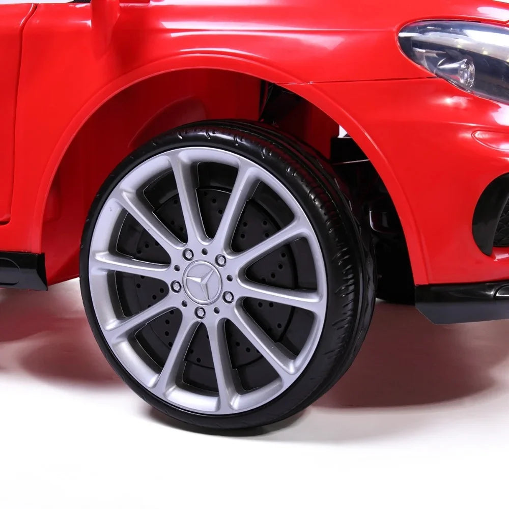 6V Licensed Mercedes Benz AMG Powered Vehicle; Kid Ride on Car with Parental Remote Control ;MP3 Player Headlights Opening Doors for Children 3-8; Red