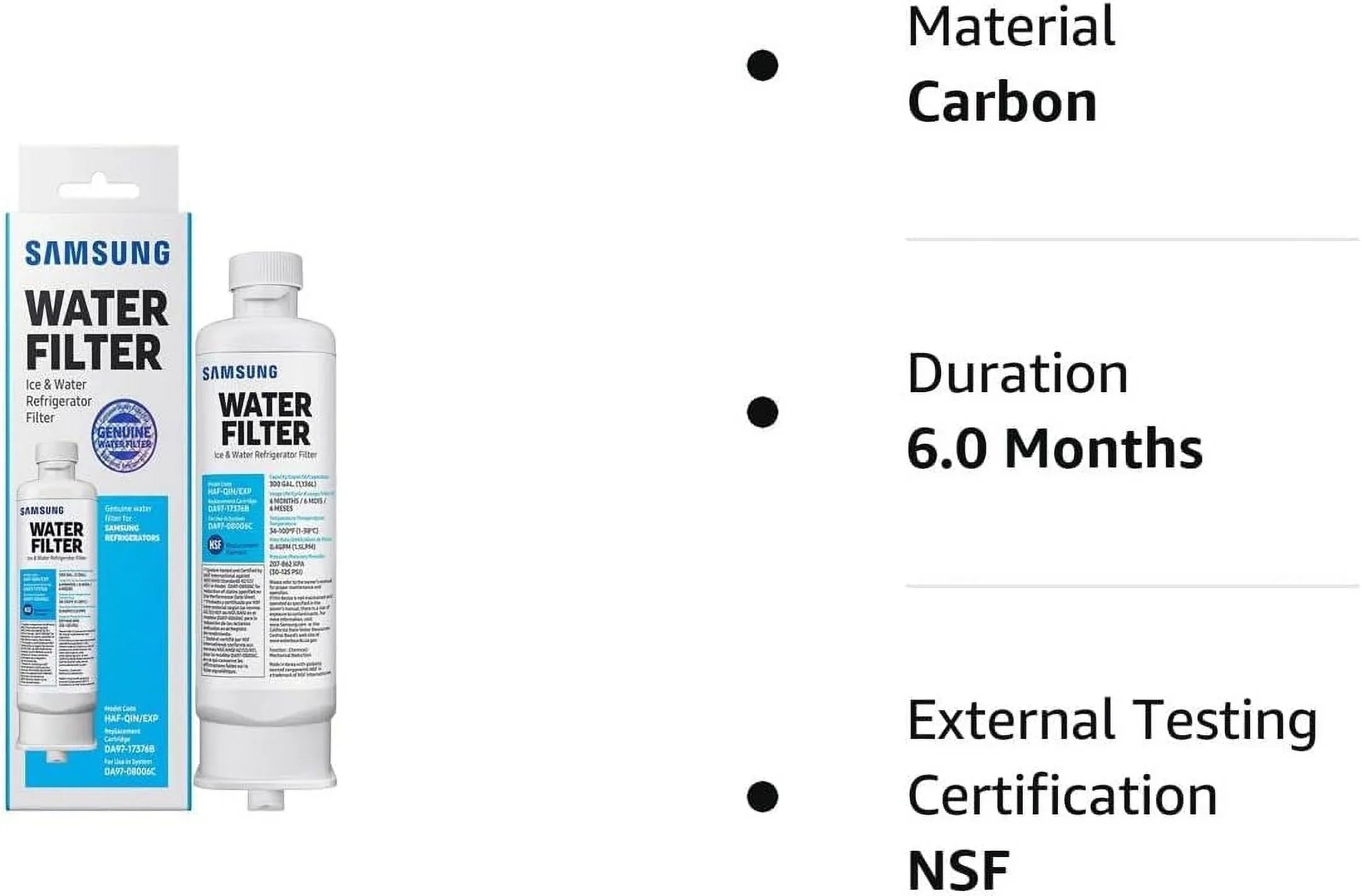 DA97-17376B HAF-QIN; DA9717376B HAF-QIN/EXP Refrigerator Filter RF23M8070SG Pack of 8