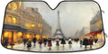 Wellsay Old Paris Landscape Car Windshield Sun Shade;oldable Visor Protector Keep Cool Sunshade Blocks UV Rays and Accessories to Protect for Cars;SUVs;Trucks-55×27.6in