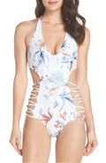 L*Space BIRDS OF PARADISE Fire Tripp Bitsy One Piece Swimsuit; US 12
