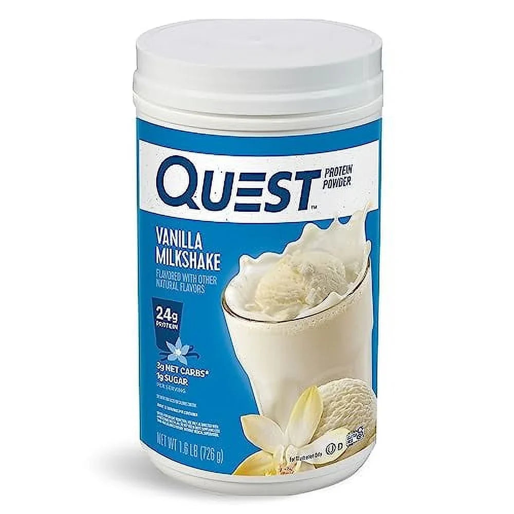 Quest Protein Powder; Vanilla Milkshake; 24g Protein; 1.6 lb.; 25.6 oz