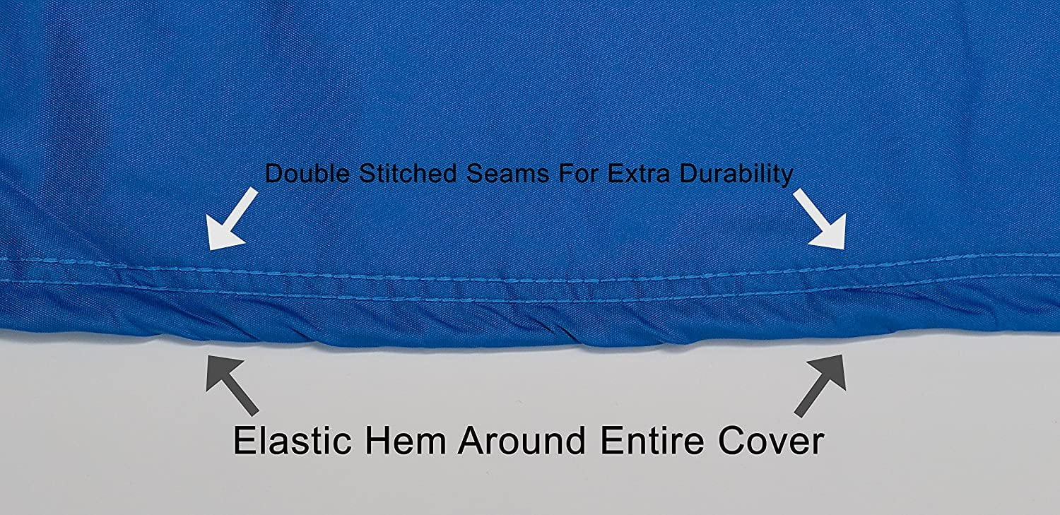 Weatherproof Jet Ski Covers for Yamaha Wave Runner V1 2015-2016 - Blue/Black Color - All Weather - Trailerable - Protects from Rain; Sun; UV Rays; and More! Includes Trailer Straps and Storage Bag