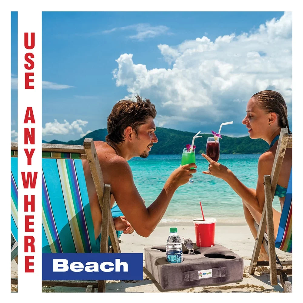 Cup Cozy Deluxe Pillow (Navy) As Seen on TV -The world's BEST cup holder! Keep your drinks close and prevent spills. Use it anywhere-Couch; floor; bed; man cave; car; RV; park; beach and more!